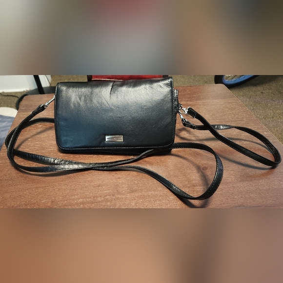 Pelle Studio Handbags - Wilson's Pelle Studio Black Leather Crossbody Wristlette Bag